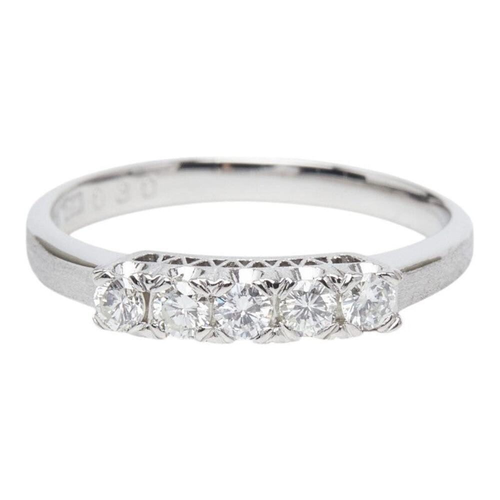 0.30ct Diamond Ichimonji Ring 14 Platinum 850 Silver